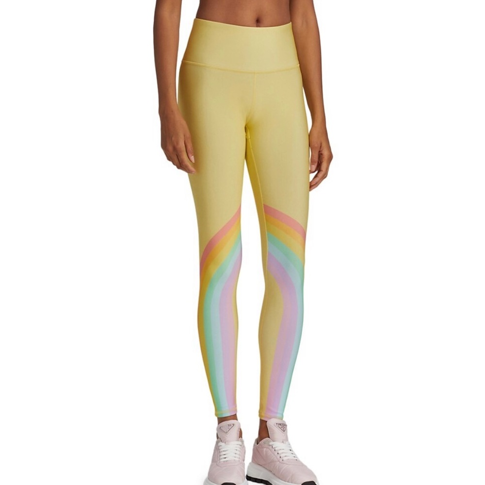 Terez Yellow Leggings with Rainbow size M NWT